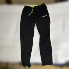 お値下げhummel ジャージパンツ ブラック/ネオンイエローレディースL