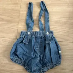 デニム サスペンダー付きロンパース
