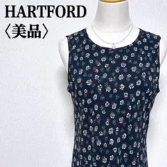 【美品】ハートフォード　ボタニカル柄　ノースリーブワンピース　バックファスナーのサムネイル