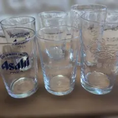 レトロビール グラス コップ6個 ガラス製 昭和レトロ　まとめ売り