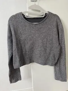 ZARA グレー クロップドニット 長袖