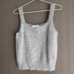 グレー モヘア混紡 ニット