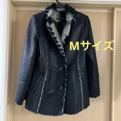 最終値下げ！walk 黒いムートンコート 襟付き　Mサイズ