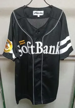 ミズノ製 ソフトバンク ビジターハイクオリティユニフォーム／無地背番号無し／L