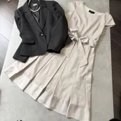 大サイズ13 UNTITLED×persodeaリボン半袖ワンピ ジャケット