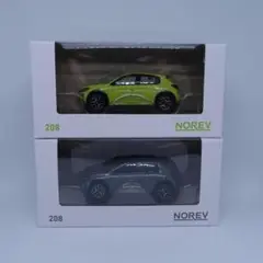 ノレブ　1/64 プジョー　NEW208 ミニカー 2台セット イエロー グレー