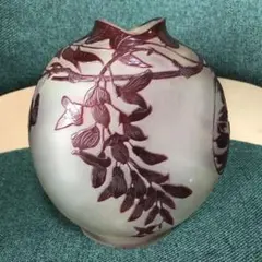 ◆証明書付◆エミールガレEmile Galle　一輪挿し　高さ28cm Emile Galle】エミール・ガレ リンボク文花瓶 | Oldnice