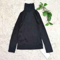 タグ付未使用品《Re:EDIT》リエディ リブニット タートルネック 黒 M