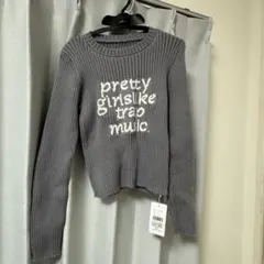 ジャガードロゴショート丈ニット