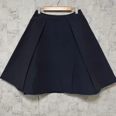 【AMACA】アマカ 綿ナイロン グログラン タックフレアスカート Sのサムネイル