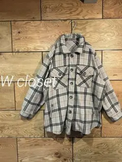 美品　W closet チェック　起毛　シャツ　ジャケット　M