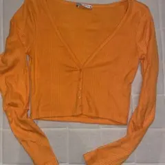 ZARA クロップドリブ編みカーディガン【S】