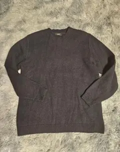 【SHIPS】ミニマルデザイン クルーネック ニットセーター ダークネイビー系