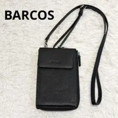BARCOS バルコス スマホショルダー 本革 ブラック