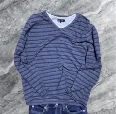 00s archive Henry v-neck tee/Y2K/border
