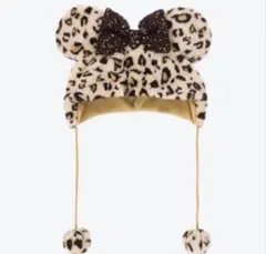 【新品】ディズニー ファンキャップ レオパード 茶色 ミニー ヒョウ柄