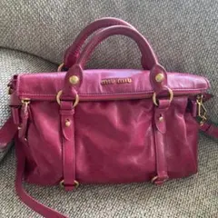 美品　MIUMIU ミュウミュウ ヴィッテロリュクス サイドリボン 2way