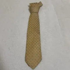 【美品】GUCCI ネクタイ ゴールド系 総柄 シルク100%
