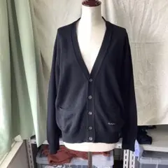 杏 様専用です☆　Burberry 黒のVネックカーディガン ウール☆XL☆