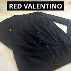 《美品》RED VALENTINO 黒 フラワーモチーフ 長袖カーディガンのサムネイル