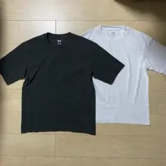 ユニクロU　ドライEXクルーネックTシャツ　2枚　S　ダークグレーとホワイト白