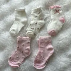 新品✨かわいい❤️キッズ靴下4足セット 花柄 フリル 11-13cm 保育園