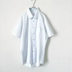 2011 レミュー 半袖シャツ 水色 M チェック柄 アオキ 爽やか きれいめのサムネイル