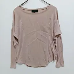 アンタイトル【シルク混】異素材切替カットソー ピンクベージュ 2 日本製 春服