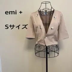 【emi +】/レディース/半袖/ジャケット/ボレロ/ピンク/ベージュ/無地のサムネイル