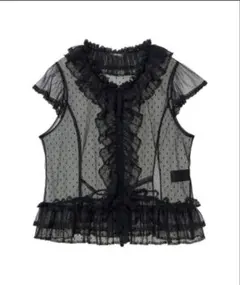 ピンクハウス チュール ベスト ブラウス ブラック 新品未使用