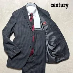 century MIYUKI グレー　ストライプ　フリー　ノータック　スーツ上下