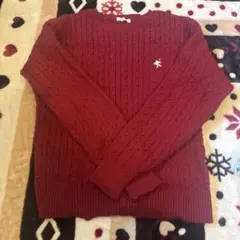 CLASSICAL ELF バーガンディ ケーブル編み セーター