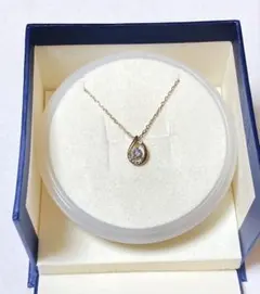 極美品 4°C エターナルシルバーネックレス♡アクアマリン