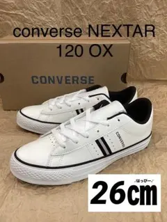 新品　26㎝ コンバース　120 OX ホワイト　ブラック　スニーカー