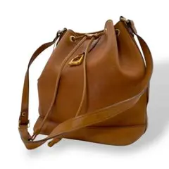 BURBERRY バーバリー レザー ショルダーバッグ ブラウン 巾着