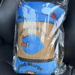 Curious George フリース大判ブランケット 青