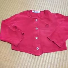19時までタイムセールfamiliar 赤 カーディガン 90サイズ