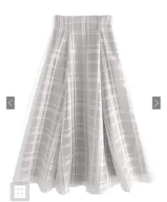 チェック柄シアーフレアスカート［tu1082］