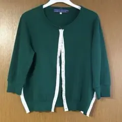 HIROMI TSUYOSHI かぎ針編み ニット トップス セーター 長袖 緑 セール】【nemne】かぎ針編みスキッパーレースニットトップス（ニット