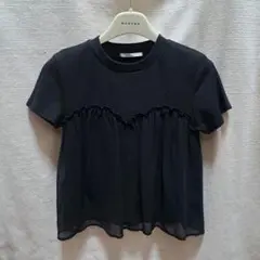 フリル ペプラム 半袖