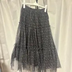 gu rokh コラボ チュール ロングスカート マキシ丈 小花柄