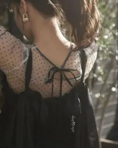 SNIDEL シアーカットチュールトップス　ドット　シースルー