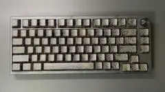 キーキャップ 黒 等高線 ゴールド サイドプリント Womier