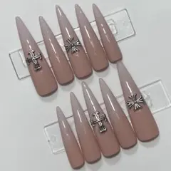 ロングネイルチップ ギャル 清楚 シズニルック ベイビーブーマー クロム Y2K