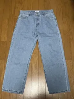 ヴィンテージライクフェード加工カラーワイドデニムパンツ