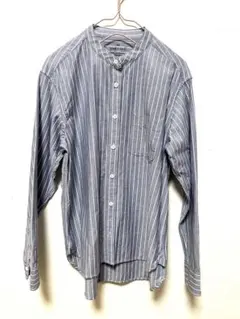 無印良品 ストライプ　スタンドカラー　長袖　シャツ　コットン100% XS