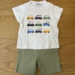 familiar Tシャツ・ショートパンツセット　車 80cm ファミリア