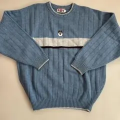 美品 キャプテンサンタ 青いリブ編みセーター 刺繍付き サイズMのサムネイル