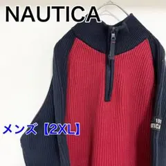 YBG27　NAUTICA　ハーフジップセーター【メンズ2XL】やや身幅小さめ