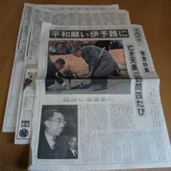 当時物 愛媛新聞 ​1月7日（昭和最後） 1月8日（平成最初） +号外 1989